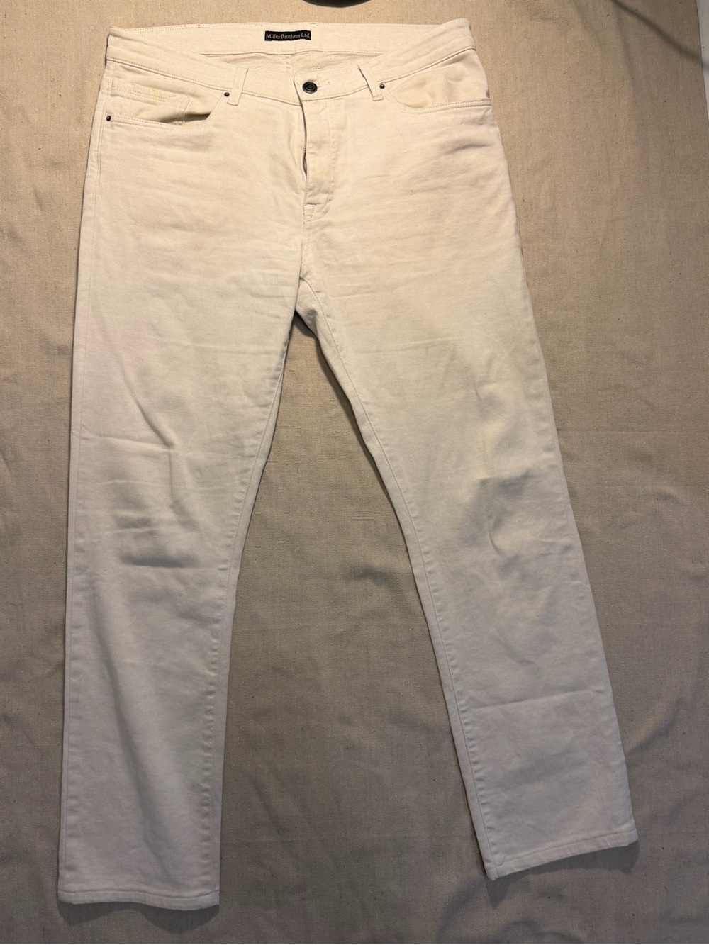 Miller Brothers ivory Jeans 35 X 32 Regular Slim Fit mint